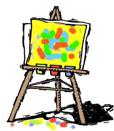 colorful easel